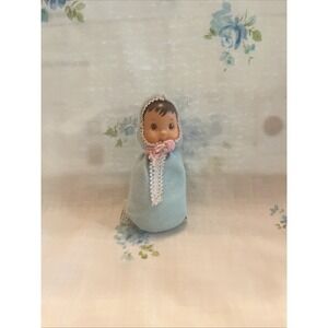 Vintage 1975 Mattel Baby Beans Dolls BABY in Blue Toy 3.5" Tiny
